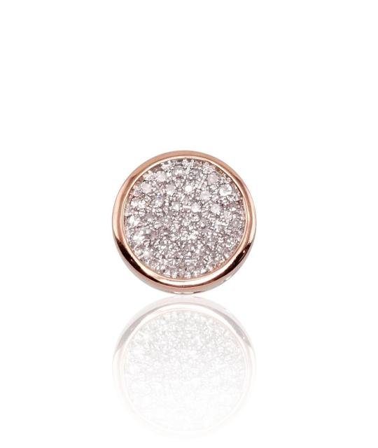 Gold pendant, Red Gold 585°, Rhodium (Plating), Diamonds