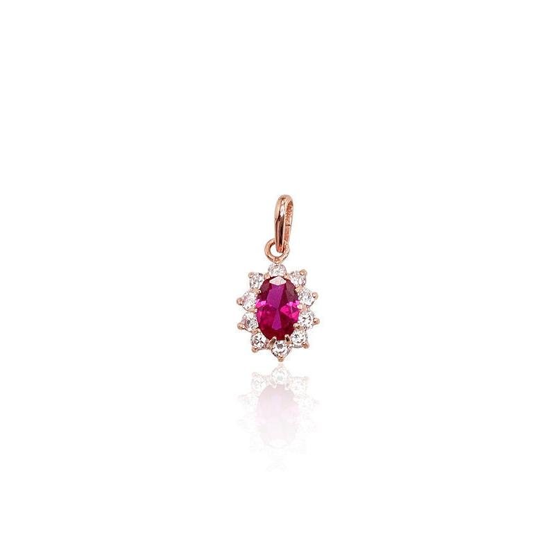 Gold pendant, Red Gold 585°, Zirkons