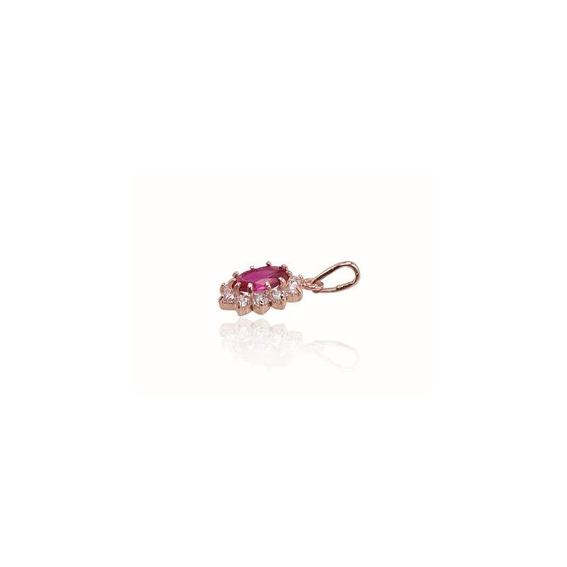 Gold pendant, Red Gold 585°, Zirkons