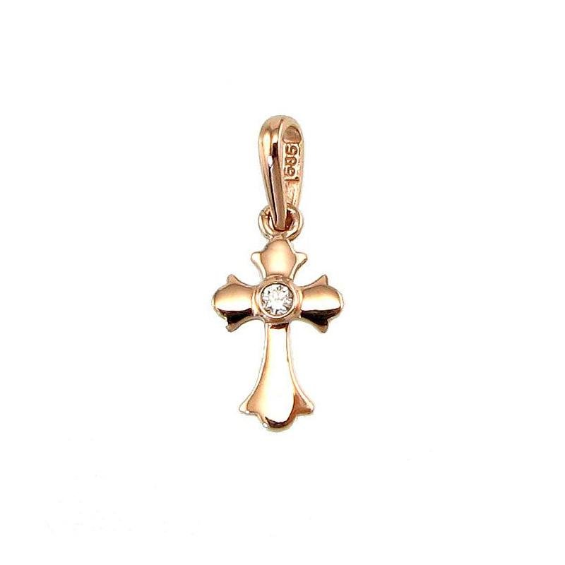 Gold pendant, Red Gold 585°, Zirkons