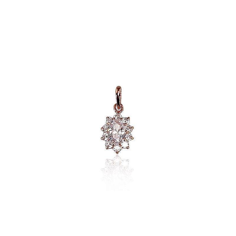 Gold pendant, Red Gold 585°, Zirkons