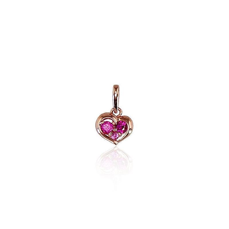 Gold pendant, Red Gold 585°, Zirkons