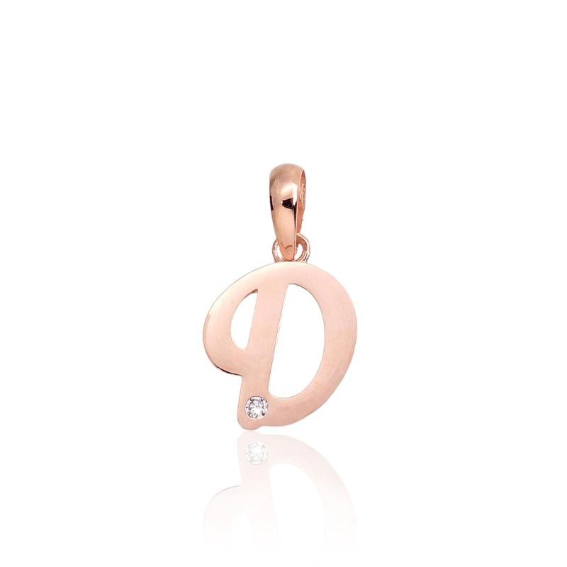 Gold pendant, Red Gold 585°, Zirkons