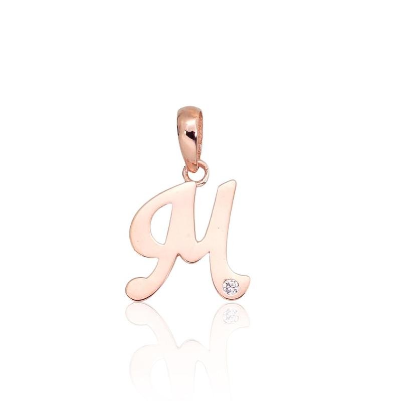 Gold pendant, Red Gold 585°, Zirkons