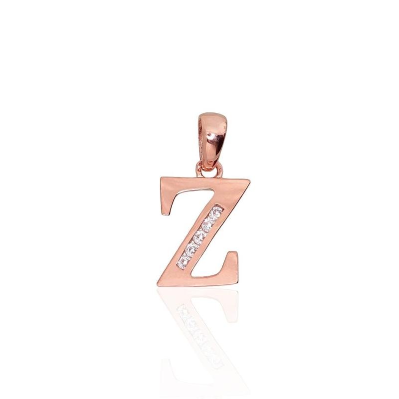 Gold pendant, Red Gold 585°, Zirkons
