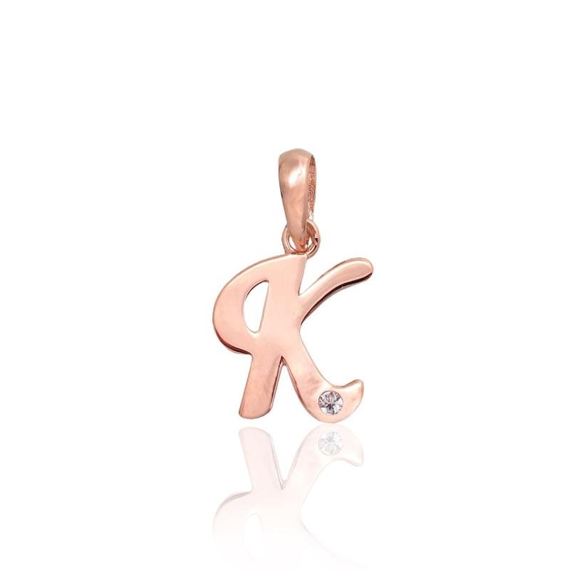 Золотой кулон, Красное Золото 585°, Цирконы