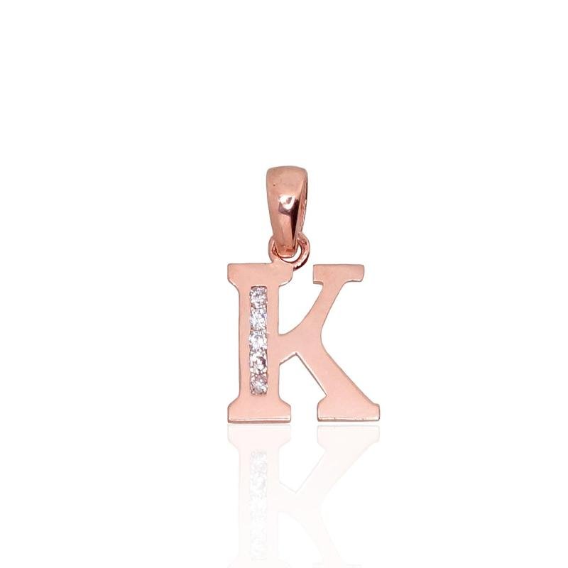 Gold pendant, Red Gold 585°, Zirkons