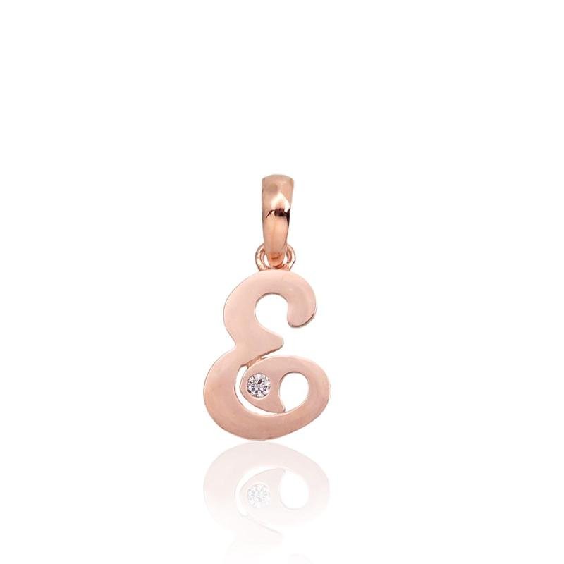 Gold pendant, Red Gold 585°, Zirkons