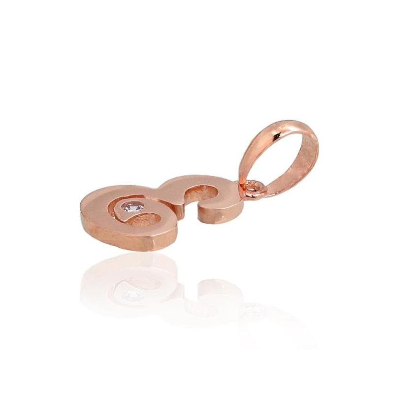 Gold pendant, Red Gold 585°, Zirkons