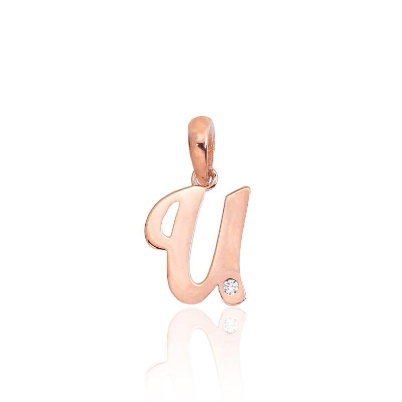 Gold pendant, Red Gold 585°, Zirkons