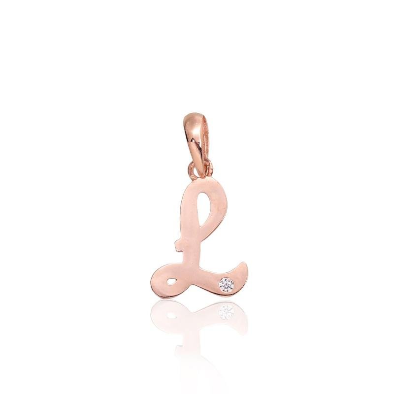 Gold pendant, Red Gold 585°, Zirkons