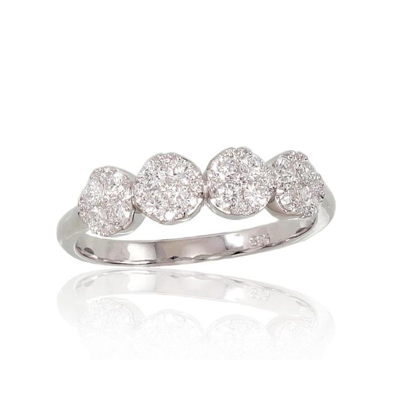 Gold ring, White Gold 585°, Diamonds