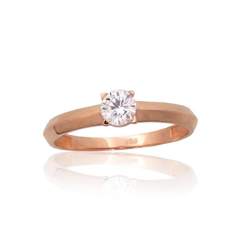 Gold ring, Red Gold 585°, Zirkons
