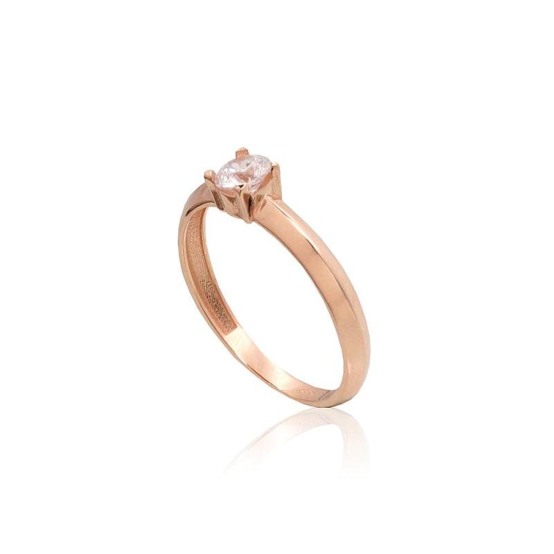 Gold ring, Red Gold 585°, Zirkons