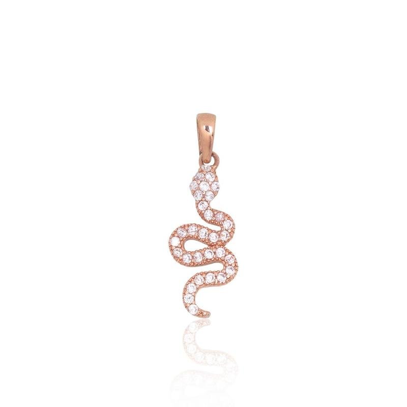 Gold pendant, Red Gold 585°, Zirkons