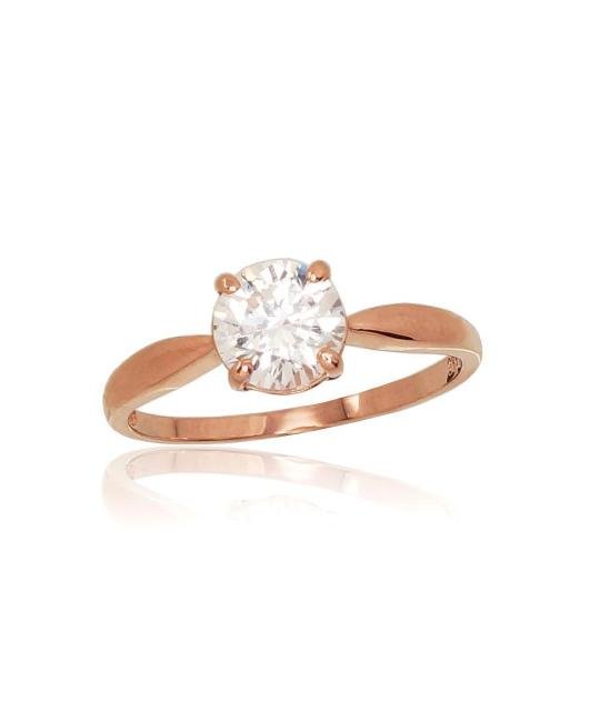 Gold ring, Red Gold 585°, Zirkons