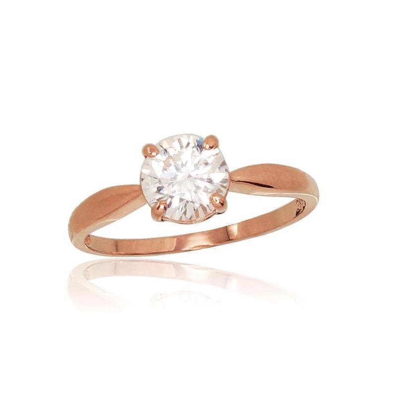 Gold ring, Red Gold 585°, Zirkons