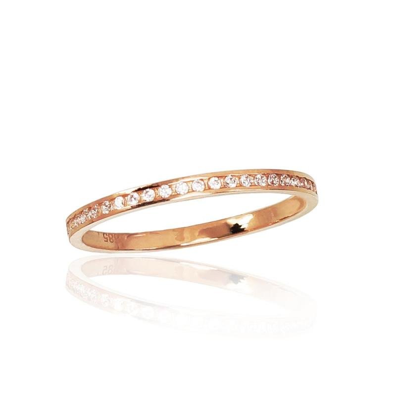 Gold ring, Red Gold 585°, Zirkons