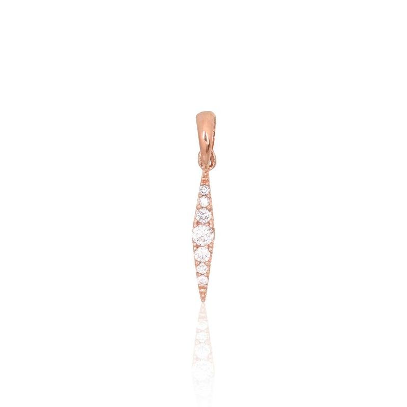 Gold pendant, Red Gold 585°, Zirkons