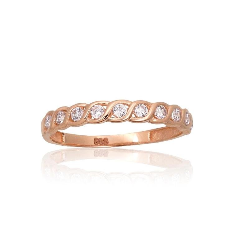 Gold ring, Red Gold 585°, Zirkons