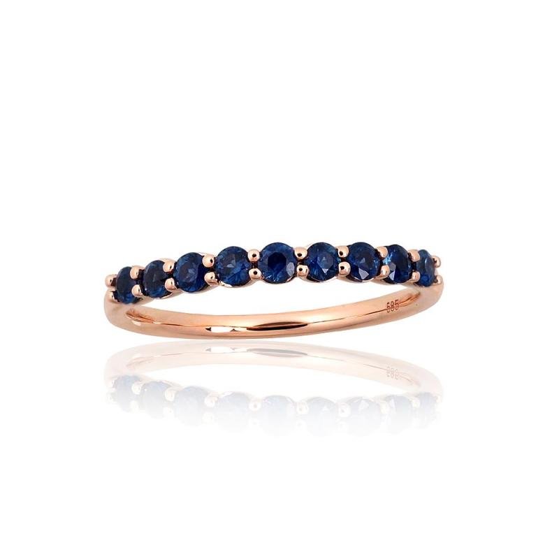 Gold ring, Red Gold 585°, Sapphire