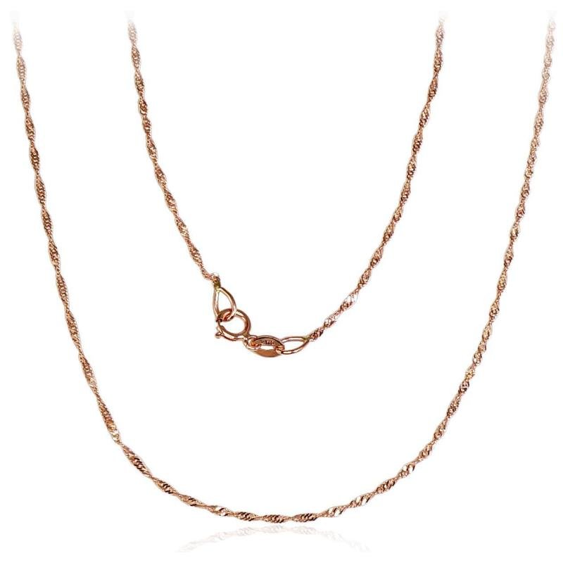 Gold chain Singapore 1 mm, diamond cut, Red Gold 585°