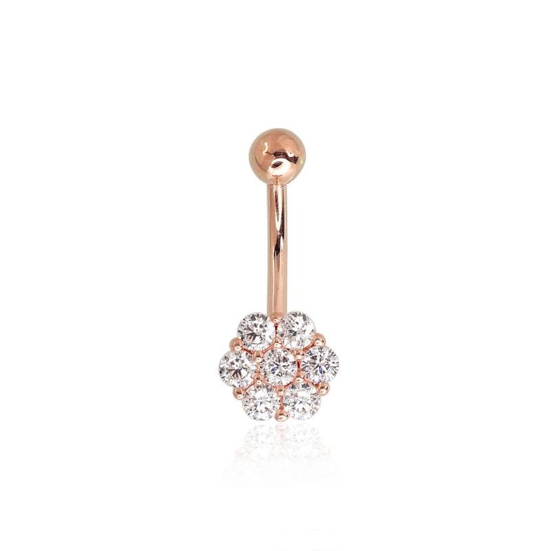 Kuldpiercing nabale, Punane Kuld 585°, Tsirkonid