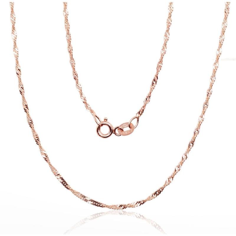 Gold chain Singapore 1.5 mm, diamond cut, Red Gold 585°
