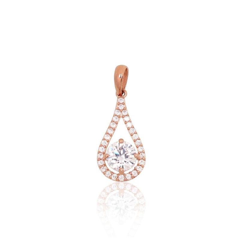 Gold pendant, Red Gold 585°, Zirkons