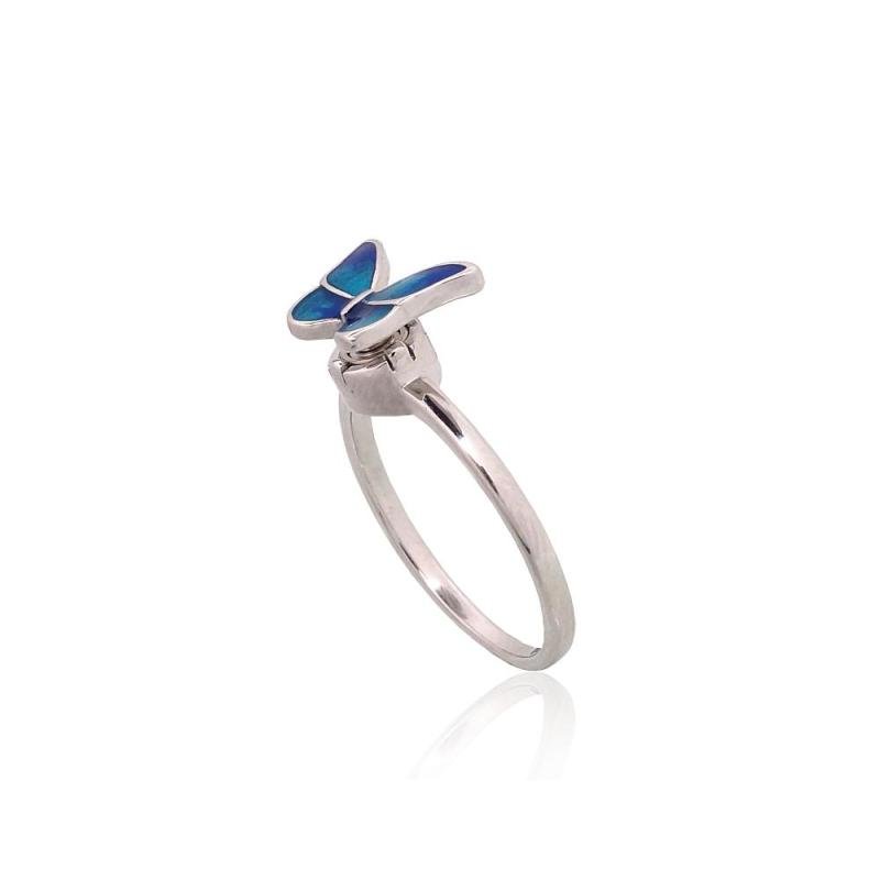 Silver ring, Silver 925°, Rhodium (Plating), Jewelery enamel