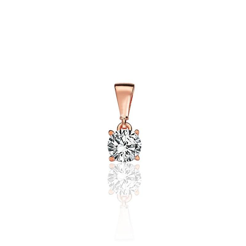 Gold pendant, Red Gold 585°, Zirkons