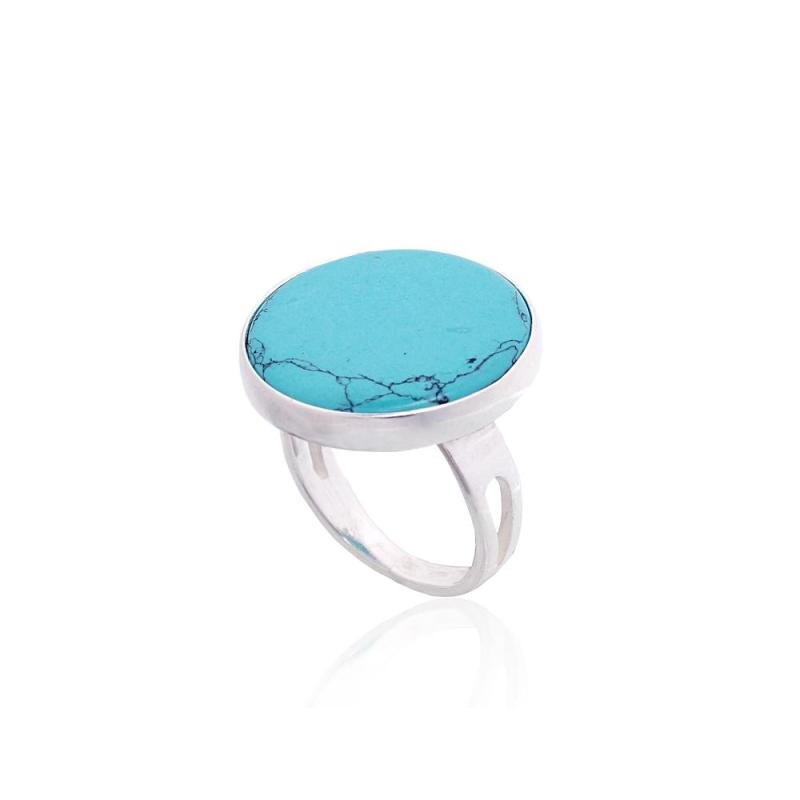 Серебряное кольцо, Серебро 925°, Бирюза (Имитация)