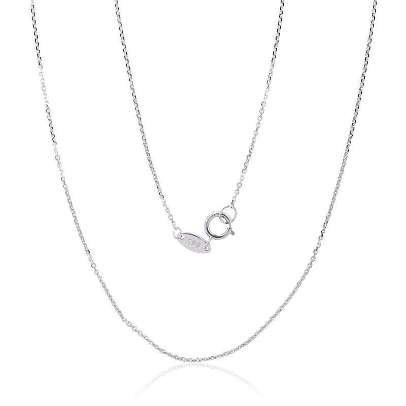 Gold chain Anchor 0.8 mm, diamond cut, White Gold 585°