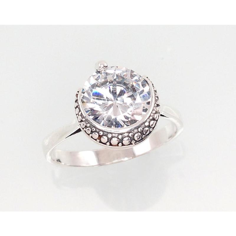 Серебряное кольцо, Серебро 925°, оксид (покрытие), Цирконы