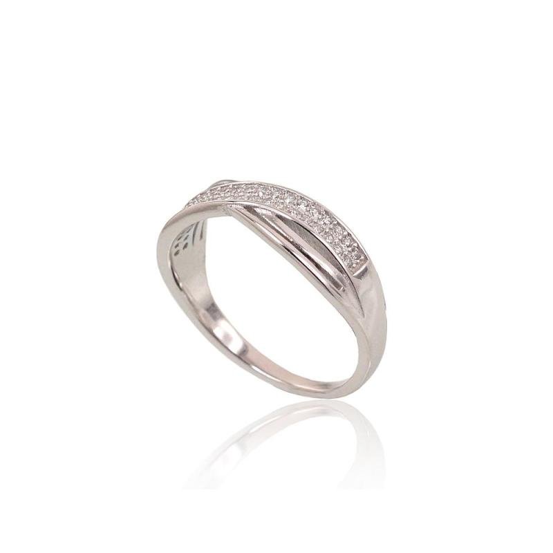 Silver ring, Silver 925°, Rhodium (Plating), Zirkons