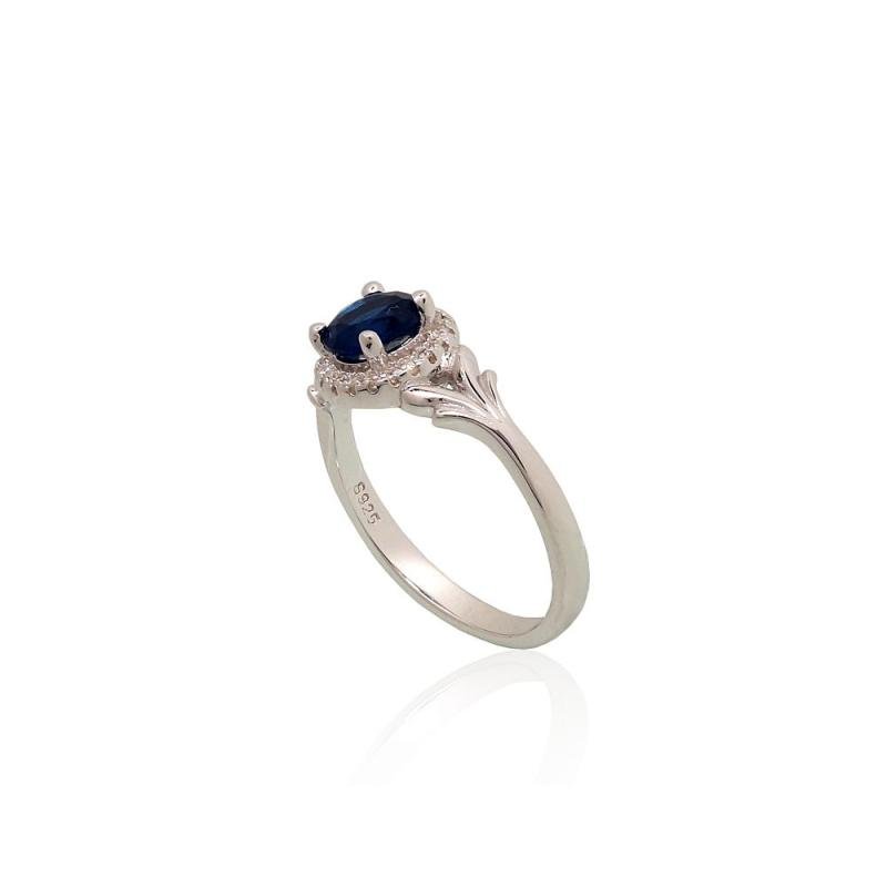 Silver ring, Silver 925°, Rhodium (Plating), Zirkons
