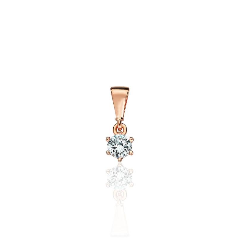 Gold pendant, Red Gold 585°, Zirkons