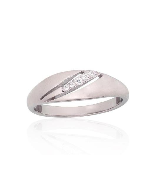 Silver ring, Silver 925°, Rhodium (Plating), Zirkons