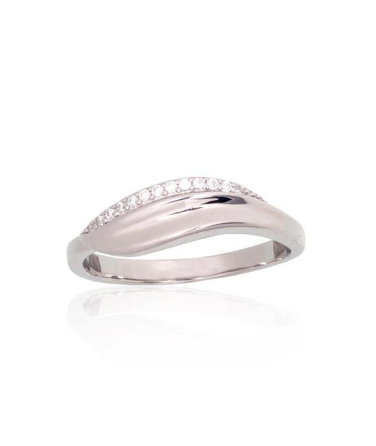 Silver ring, Silver 925°, Rhodium (Plating), Zirkons