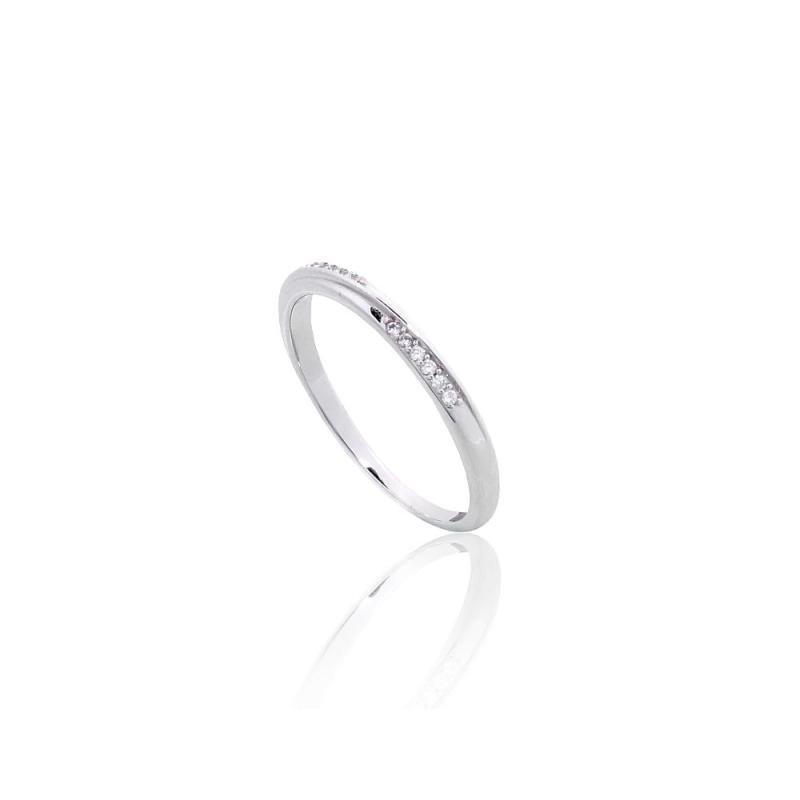 Silver ring, Silver 925°, Rhodium (Plating), Zirkons