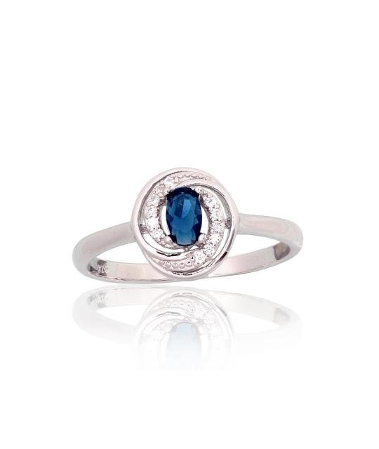 Silver ring, Silver 925°, Rhodium (Plating), Zirkons