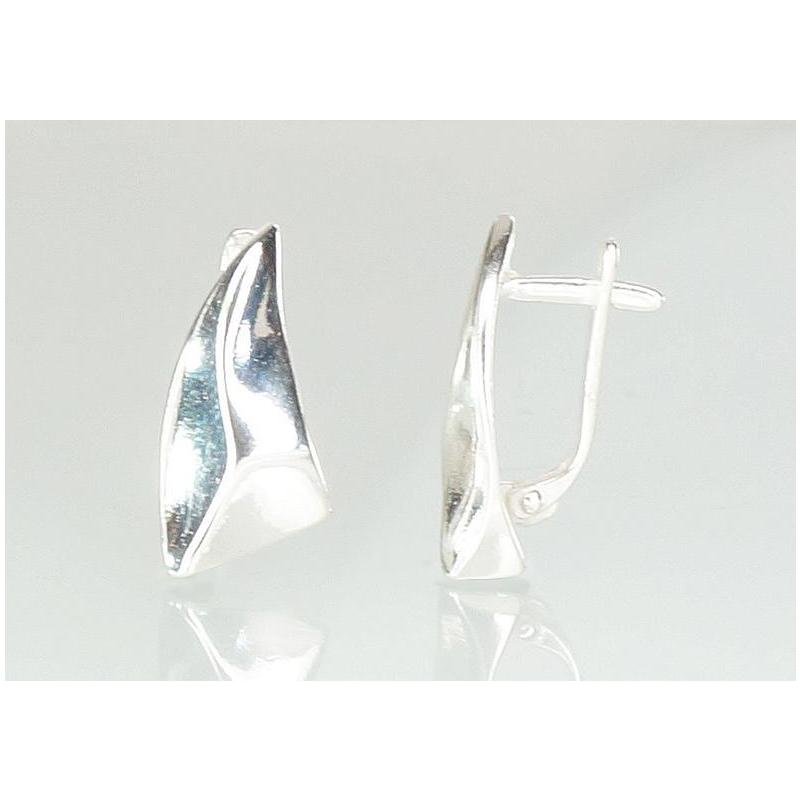Silver earrings with 'english' lock, Silver 925°