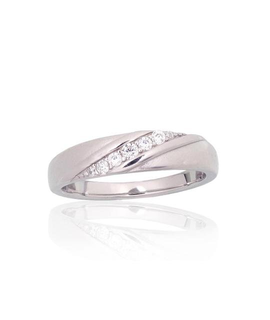Silver ring, Silver 925°, Rhodium (Plating), Zirkons