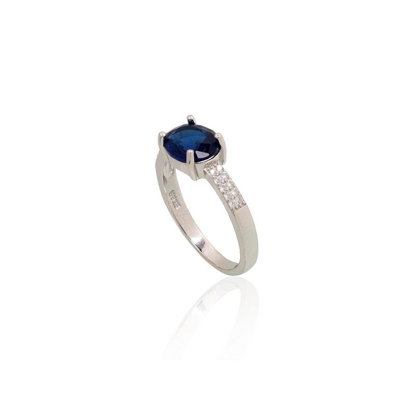 Silver ring, Silver 925°, Rhodium (Plating), Zirkons