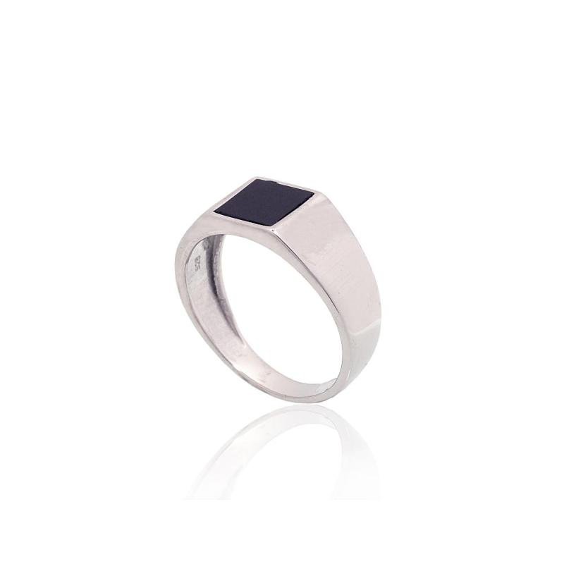 Silver ring, Silver 925°, Rhodium (Plating), Onix