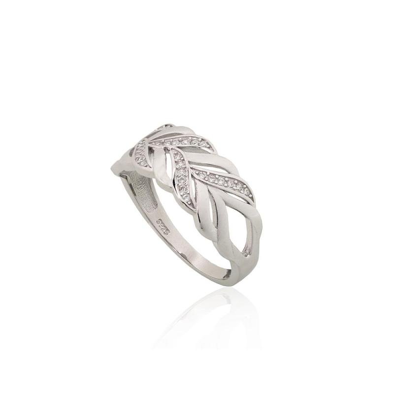 Silver ring, Silver 925°, Rhodium (Plating), Zirkons