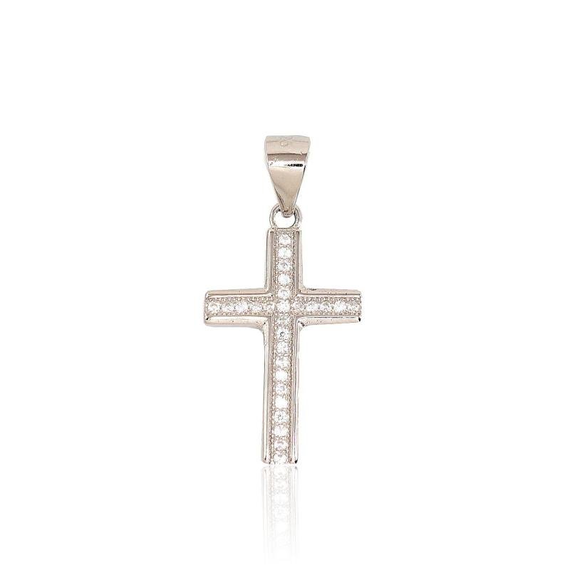 Silver pendant, Silver 925°, Rhodium (Plating), Zirkons