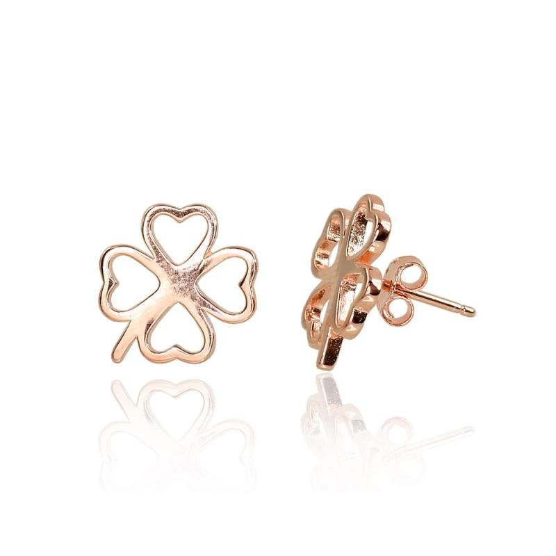 Silver stud earrings, Silver 925°, red gold (Plating)