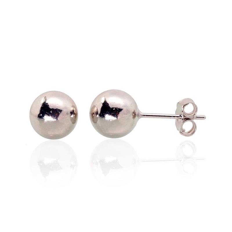 Silver stud earrings, Silver 925°, Rhodium (Plating)