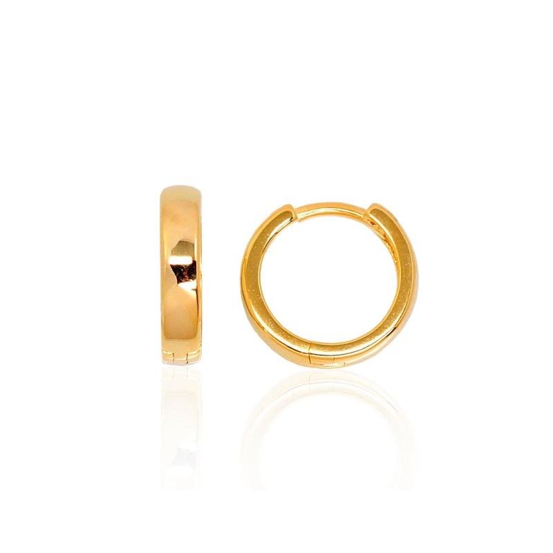 Silver hoop earrings, Silver 925°, yellow gold (Plating)